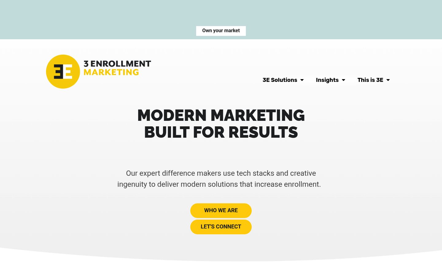 3 Enrollment Marketing website preview
