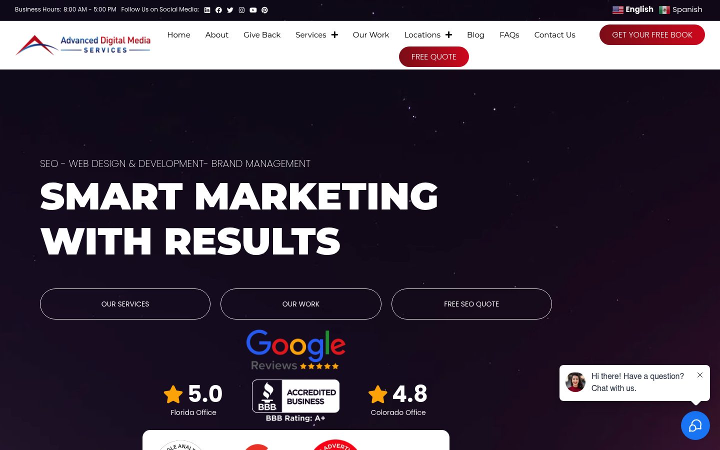 Advanced Digital Media Services website preview