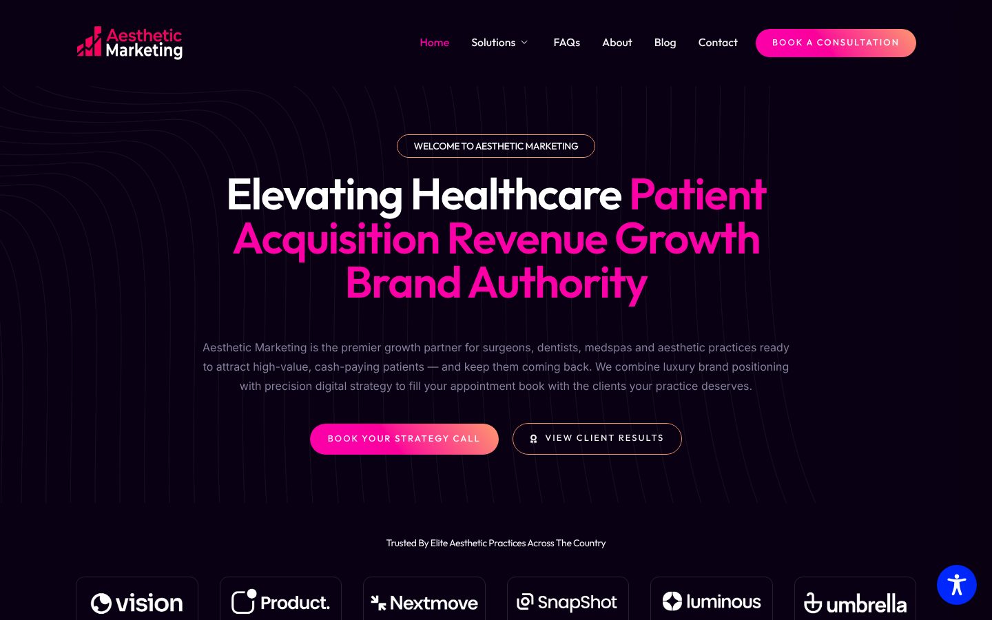 Aesthetic Marketing website preview