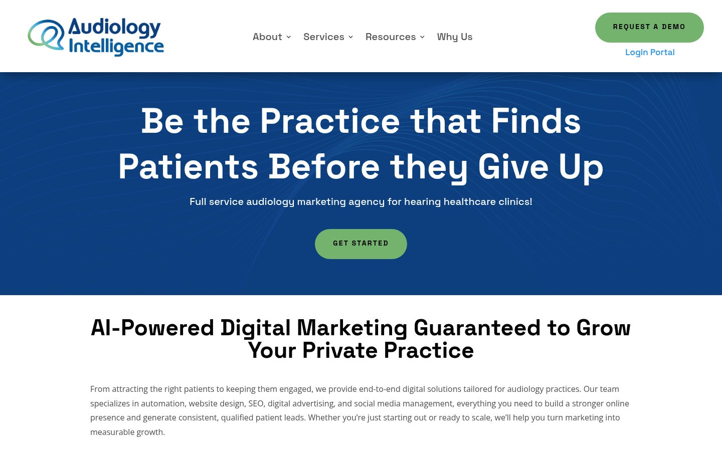 Audiology Intelligence website preview
