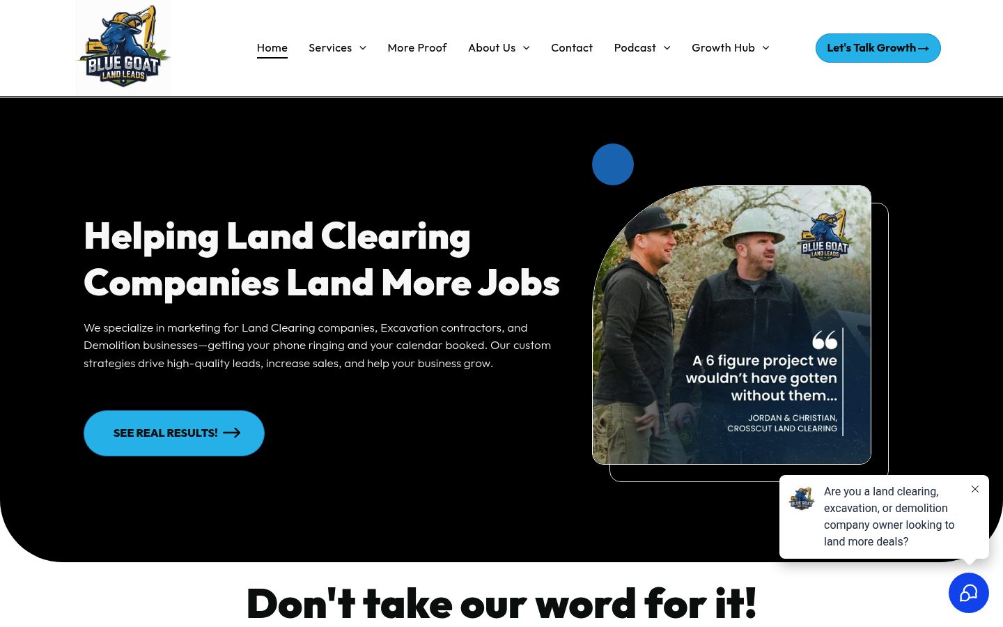 Blue Goat Land Leads website preview