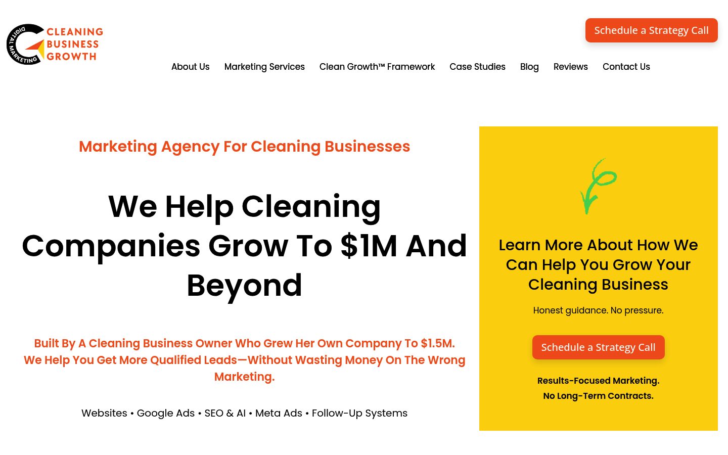 Cleaning Business Growth website preview