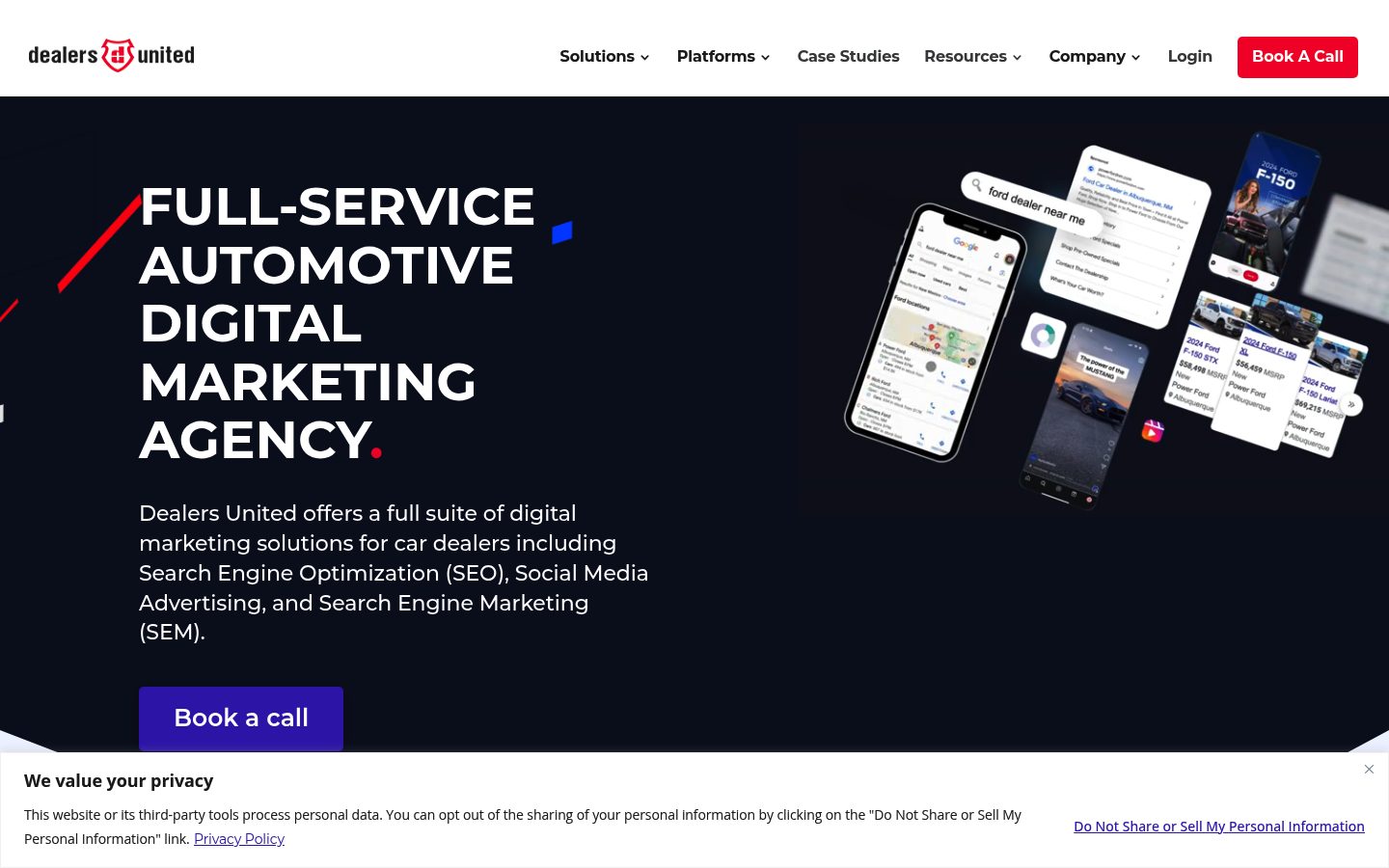 Dealers United website preview