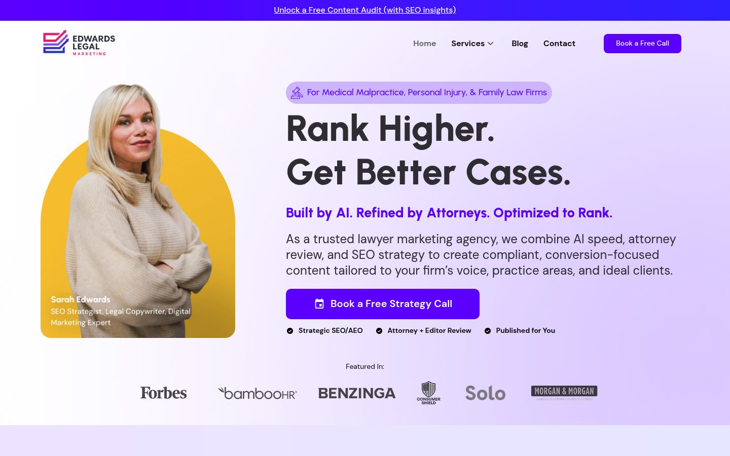 Edwards Legal Marketing website preview