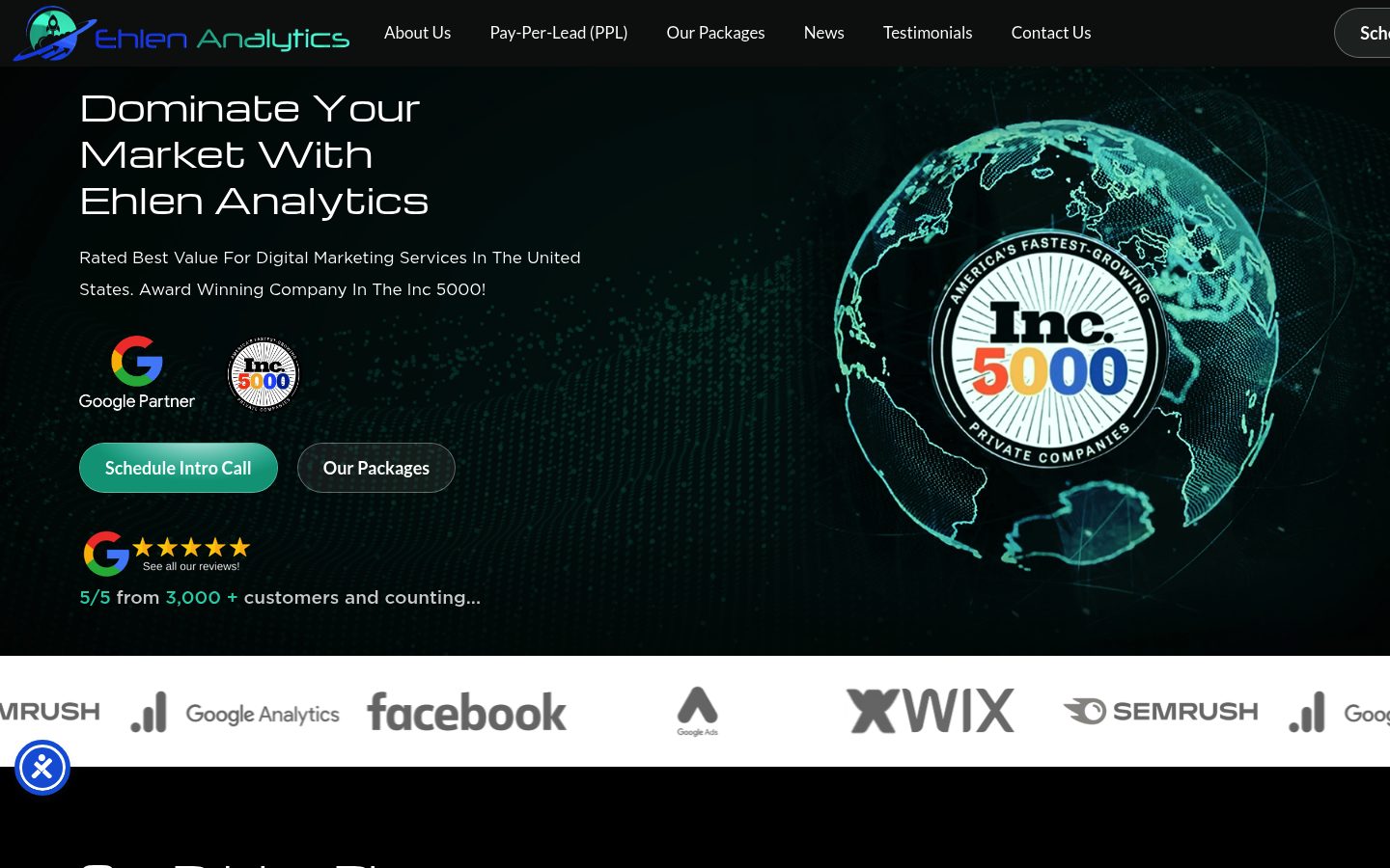 Ehlen Analytics Inc website preview