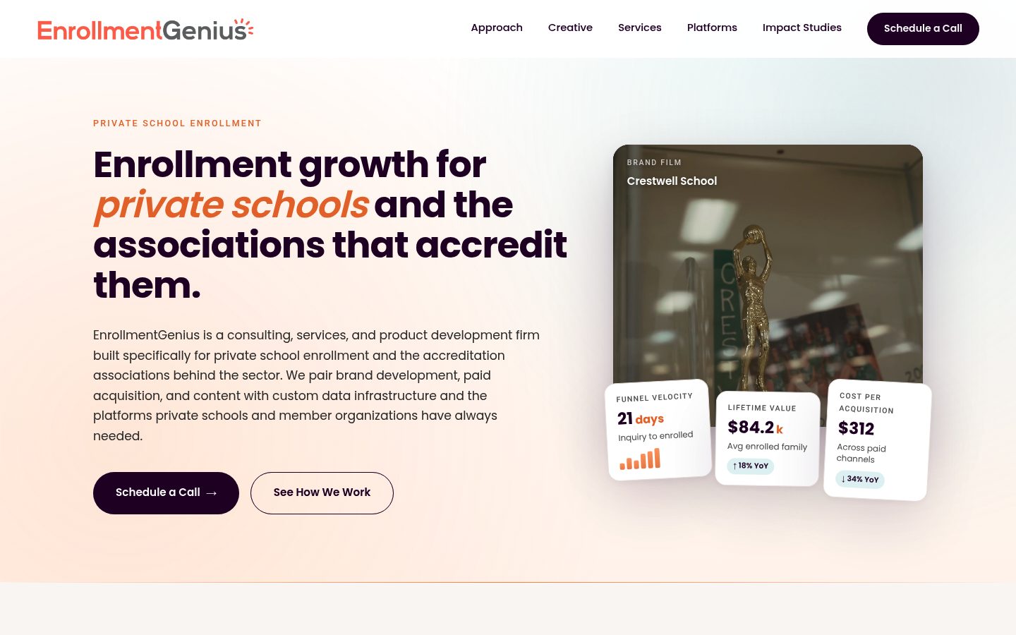 EnrollmentGenius website preview