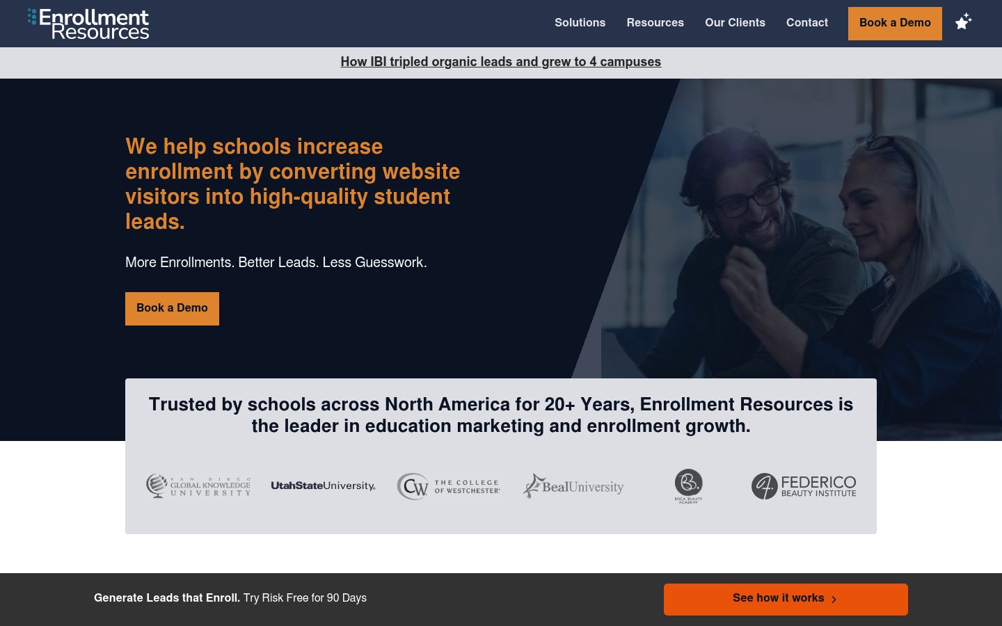 Enrollment Resources website preview