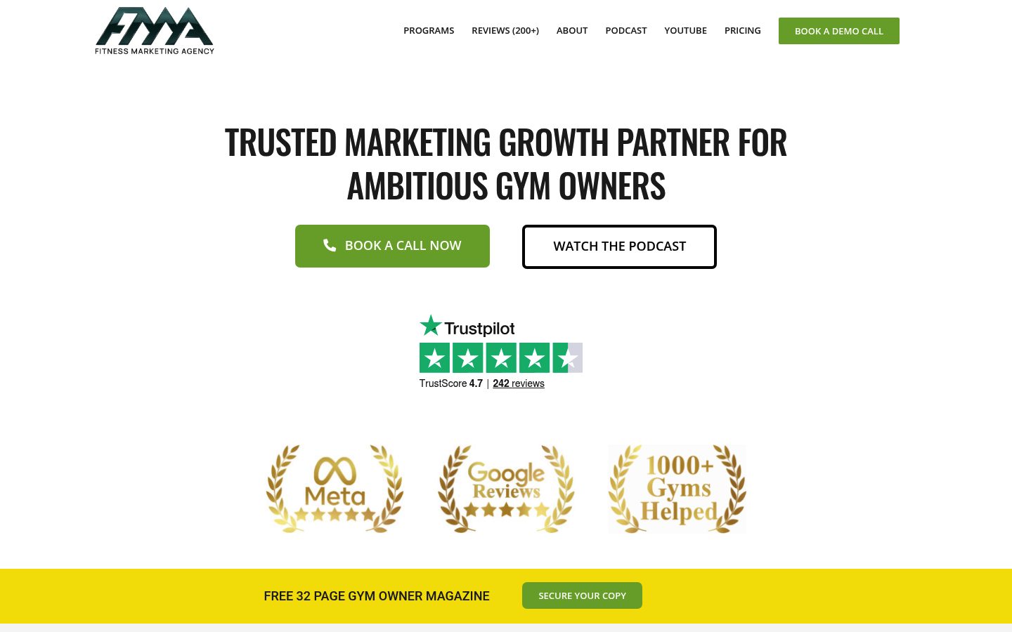 Fitness Marketing Agency website preview