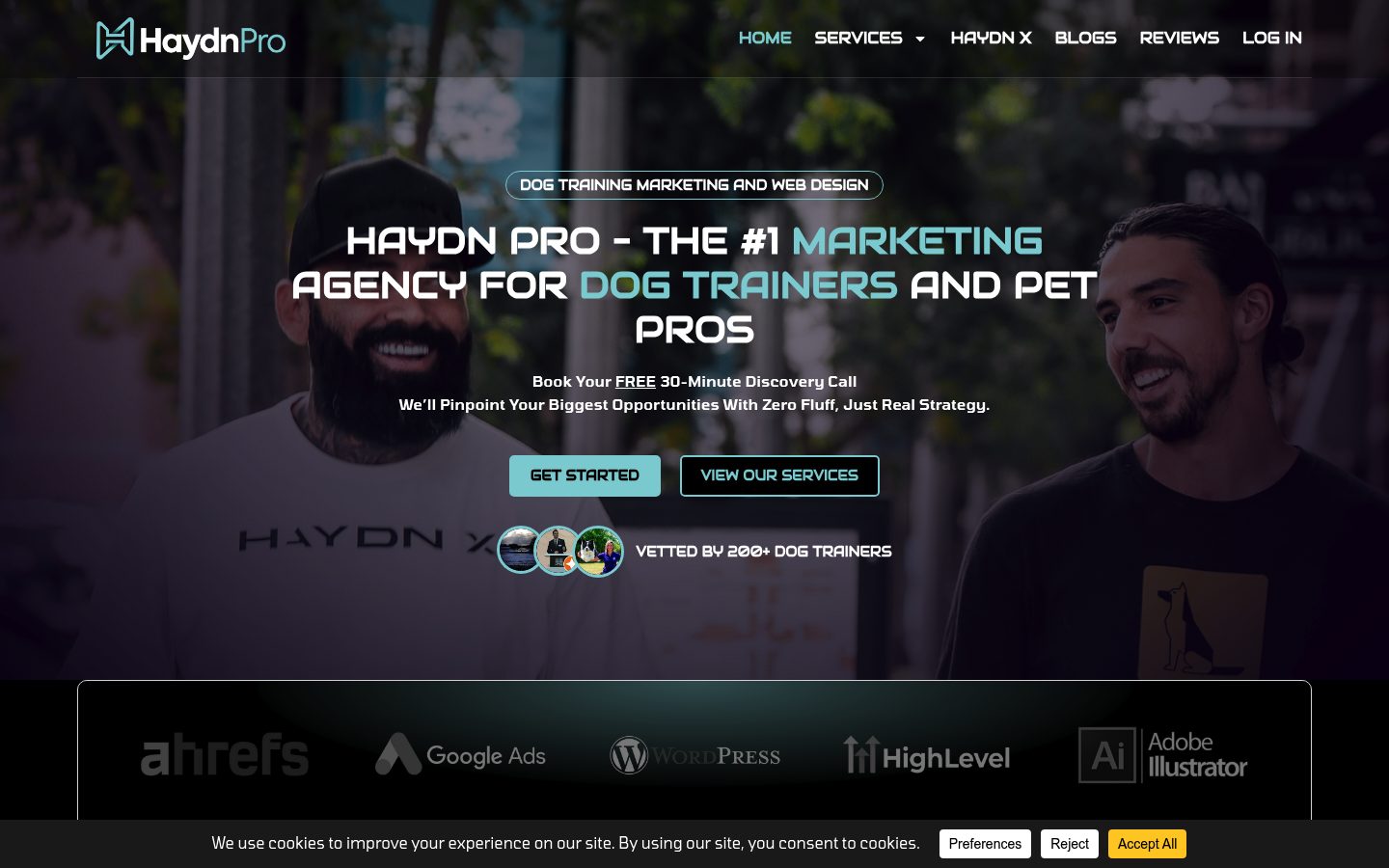 Haydn Pro website preview