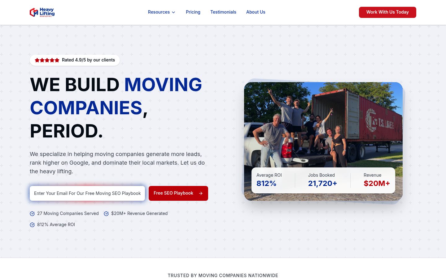 Heavy Lifting Marketing website preview