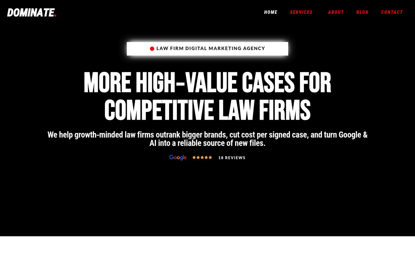 Dominate Marketing website preview