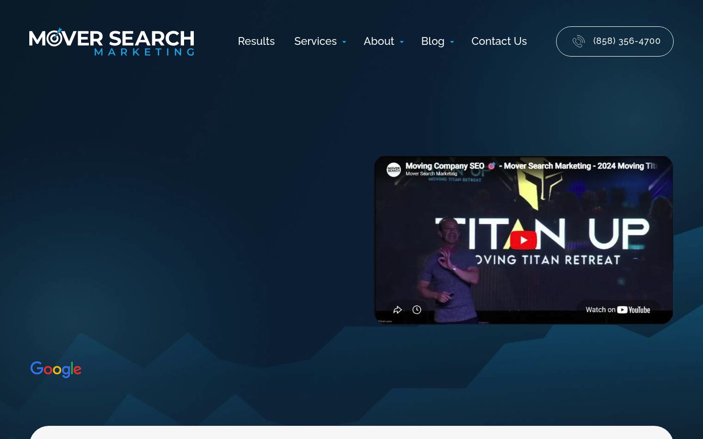 Mover Search Marketing website preview