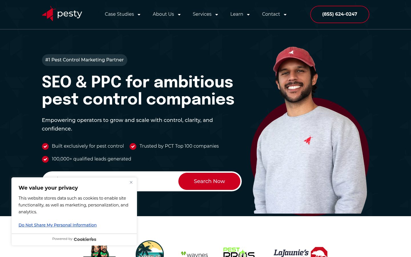 Pesty Marketing website preview