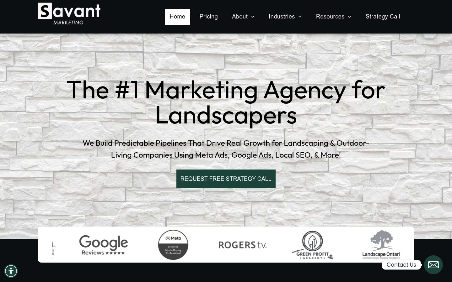 Savant Marketing Agency website preview