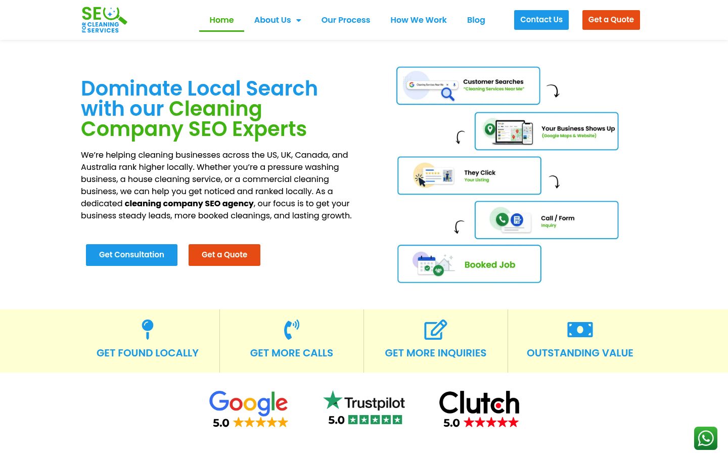 SEO for Cleaning Services website preview