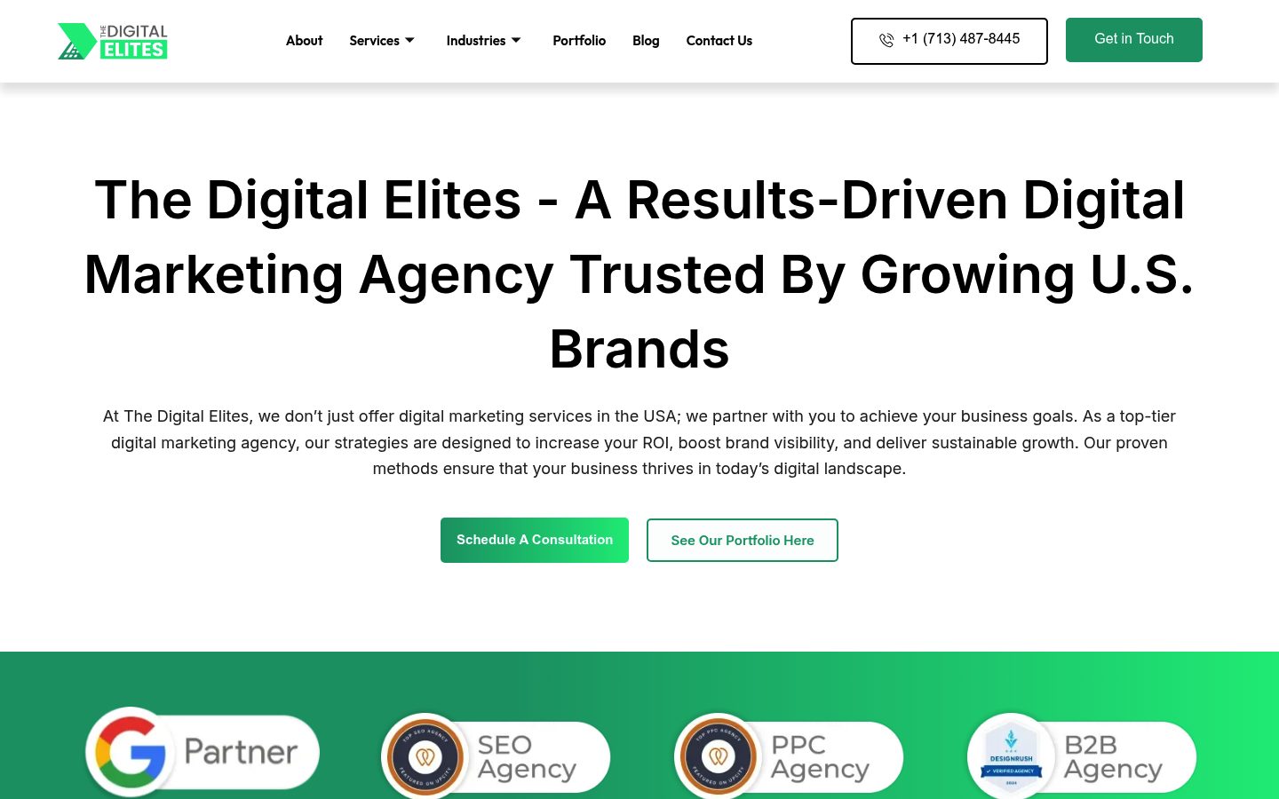 The Digital Elites website preview