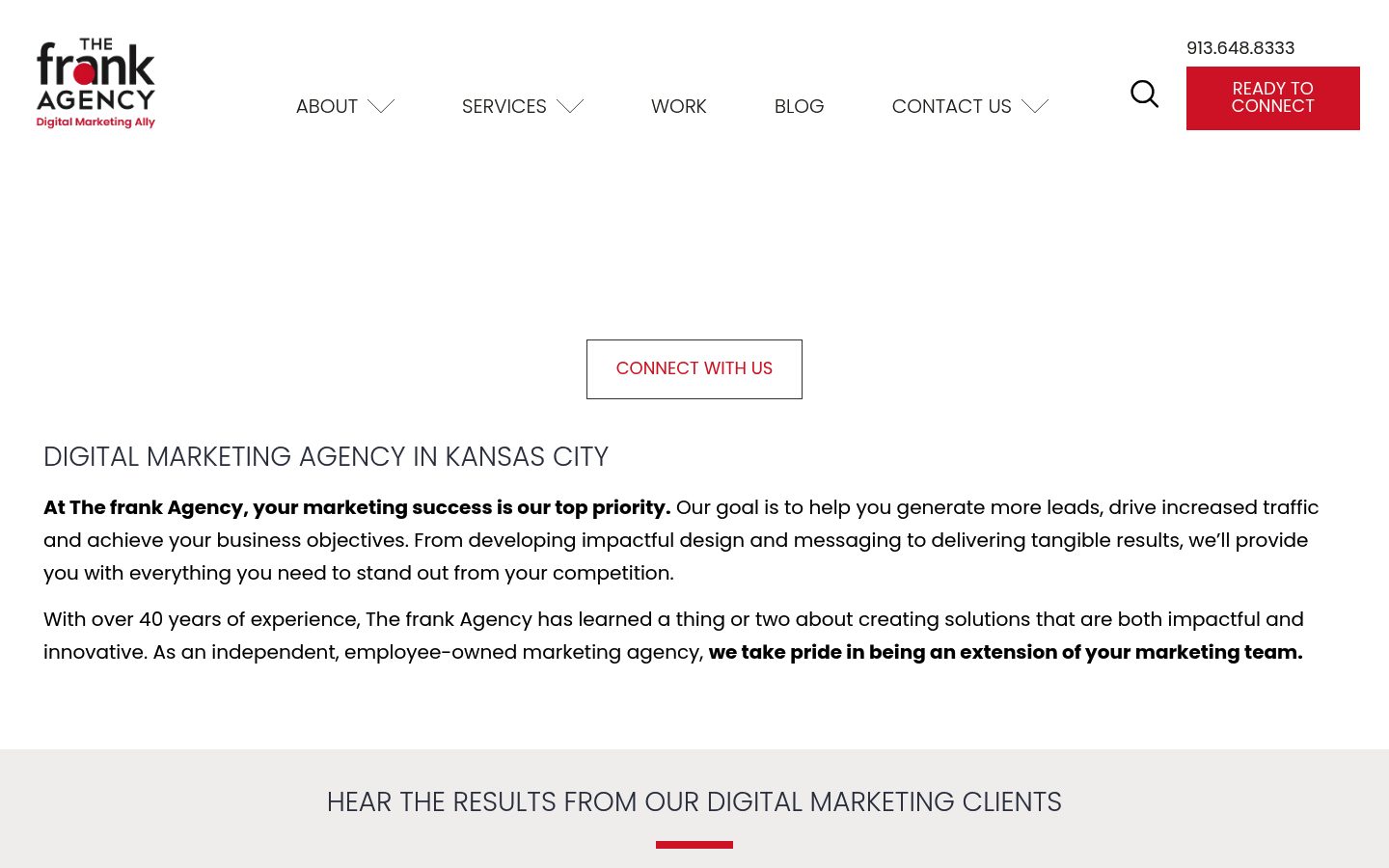 the frank Agency website preview