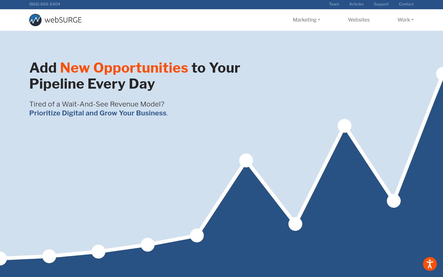webSURGE Landscape Marketing website preview