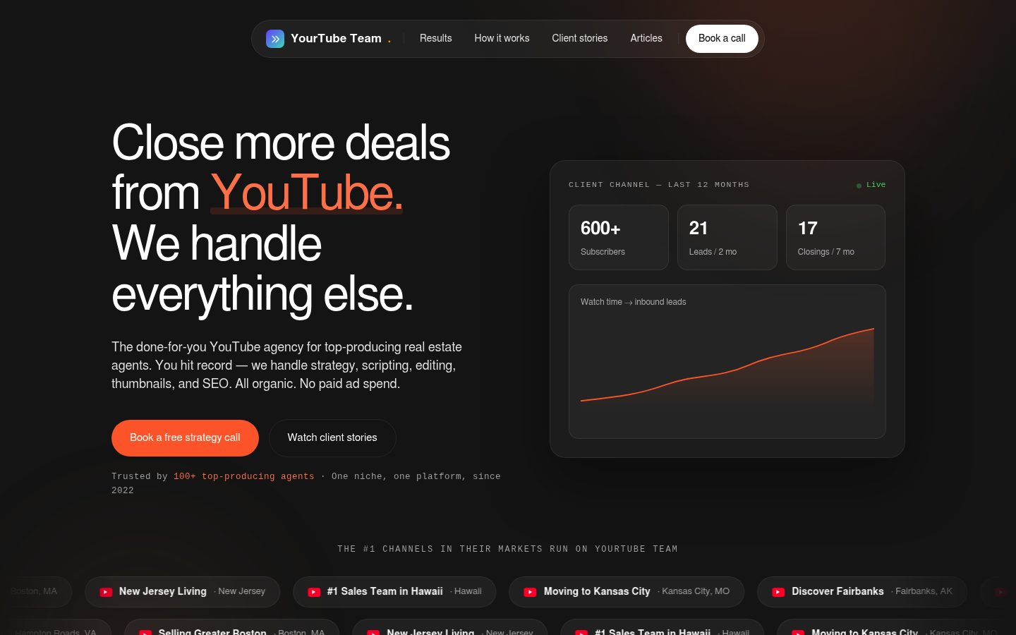Your Tube Team website preview